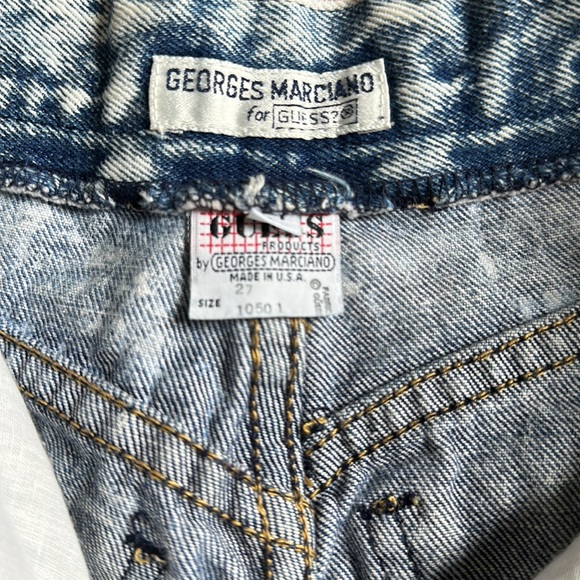 Vintage Guess 80s 90s Acid Wash Denim Skirt XXS - Picture 4 of 9